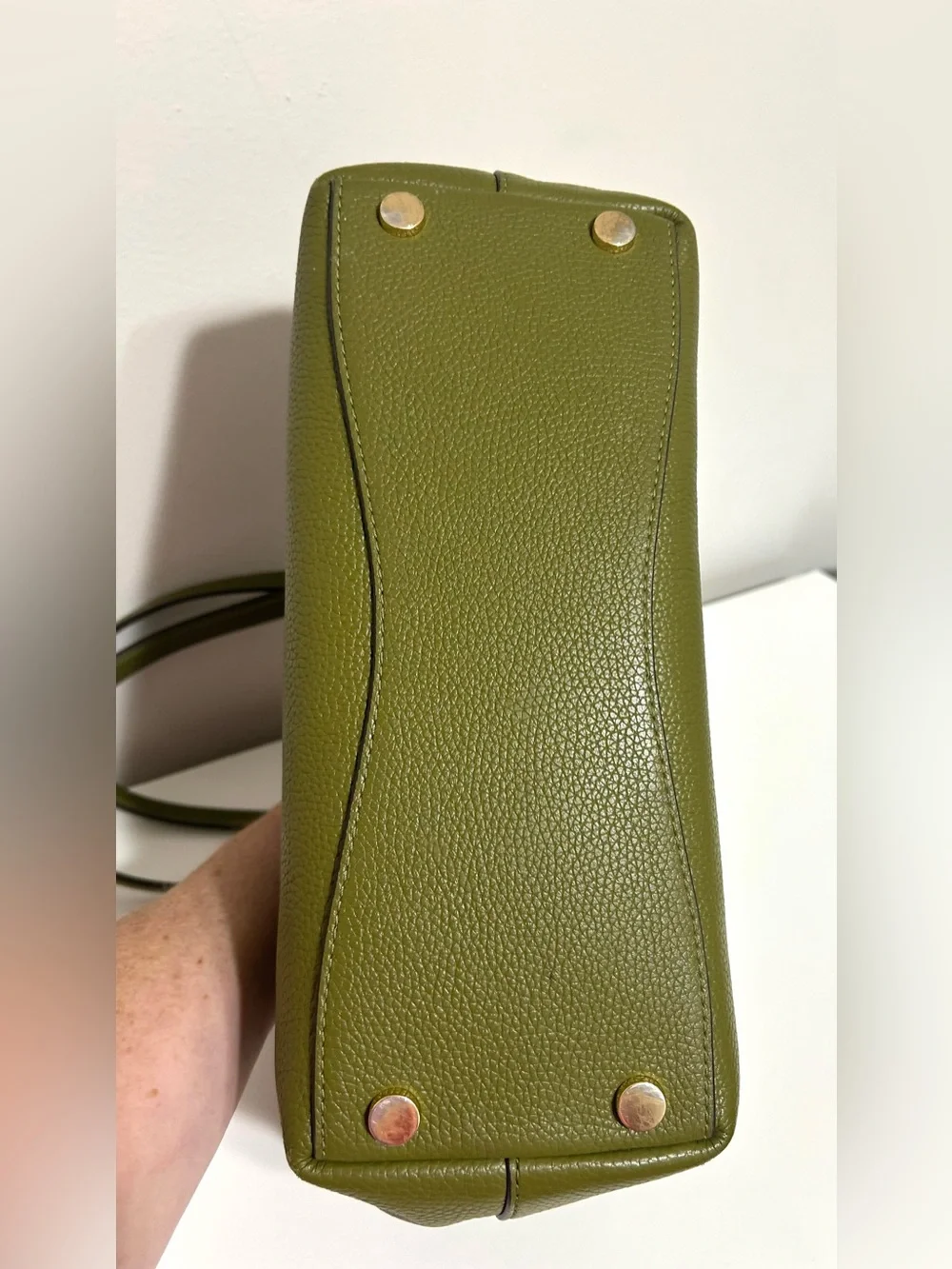 Michael Kors Olive Green Pebbled Leather Hobo Shoulder Bag